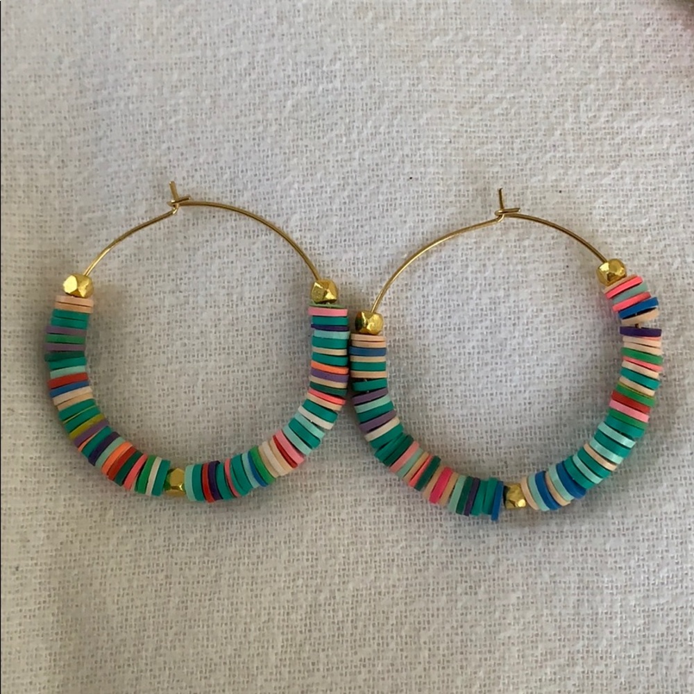 Rainbow hoop earrings!